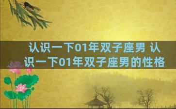 认识一下01年双子座男 认识一下01年双子座男的性格